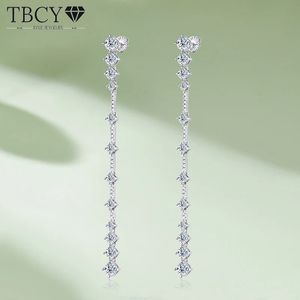 TBCYD D Färgörhängen för kvinnor S925 Sterling Silver Long Tassel Drop Hanging Pendientes Party Fine Jewelry 240112