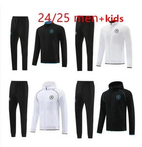 22 23 24 AE7 D10S Napoli Trainingsanzug Jacke Fußball Trikot Zielinski 2023/2024 SSC Neapel langer Reißverschluss Set Veste Trainingsanzug Uniform Survêtement