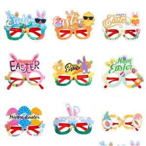 Altri articoli per feste festive Cornice per occhiali per feste di Pasqua Pulcino Uovo Coniglietto Happy Po Oggetti di scena Cabina in vetro Bambini e pubblicità Spring Drop Deliver Dhvjf