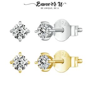 U-Ohrringe, 4 Zinken, 925er Sterlingsilber, D-Farbe, Diamant-Ohrstecker für Frauen, Hochzeitstag, edler Schmuck 240112