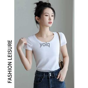 Women's T-Shirt Women Soft Cotton T-shirt O-NE Solid color Lady Tees Short Sleeve Summer Women's cloing All match Female T-shirts Women Cotyolq