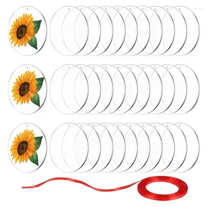 Nyckelringar 30 st akrylämnen 3,5 tum klar cirkelark med hål runda skiv jul födelsedag DIY -gåvor