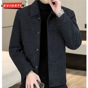 Sonbahar ve Kış Altın Mink Peluş Peluş Yüksek Uçlu Ceket Erkekler Günlük İş Kısa Winding Sosyal Sokak Kat M4XL 240113