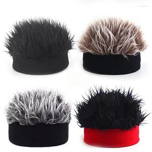 Berets Hip Hop Faux Fur Hair Beanie Cap para Mulheres Homens Engraçado Curto Vintage Skullies Chapéus Masculino Cosplay Party Costume Acessórios