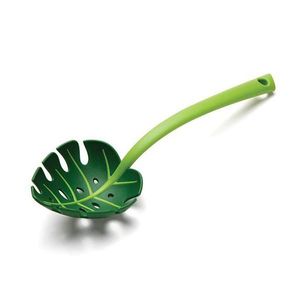 Colanders Strainers Green Leaf Colander Mtifunctional Long Hanthled Spaghetti Slotted Serving Spoon Kitchen Salad Spoon