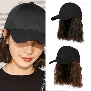 Ball Caps Fashion Baseball Cap Natural Short Curly Hair Hat Lady Headwear