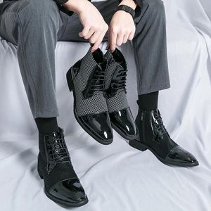 Stiefel Spitzschuh Männliche Schuhe All-Match Männer Casual Low Top 2024 Luxus Knöchel Marke Klassisch Für Hochzeit