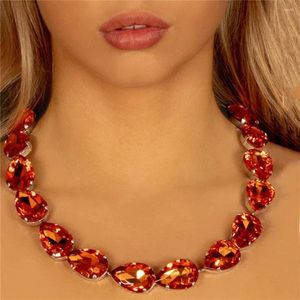 Collane con ciondolo Girocollo a forma di goccia d'acqua della Boemia per le donne Collana di cristallo geometrica Accessori per gioielli da festa Regalo