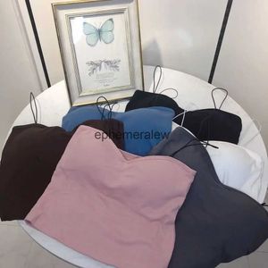 Canottiere da donna Camicie nuove da donna Canotte estive Top Bustino in cotone senza maniche con imbottiture Top corto morbido elastico resistente all'usura Bralette senza cuciture Teesephemeralew