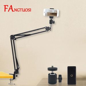 Tripods Fangtuosi 2022 Yeni Telefon Kamera Tripod Masa Standı Set Fotoğrafçılığı LED halka ışığı için Nikon için Telefon Tutucu ile Ayarlanabilir