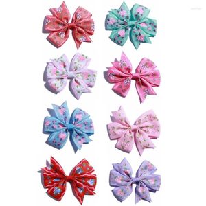 Saç Aksesuarları 10 PCS 3.2 inç yüksek kaliteli Grograin Şerit Bow Bow Tie/Clip Çocuklar Saç Makinesi Monozu Bowknot