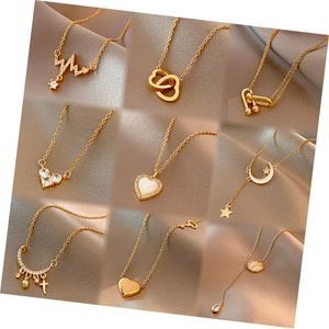 Großhandel Trend Modische Halskette Made In China Edelstahl Gold Halsketten Schmuck Frauen Bulk Mix Lot