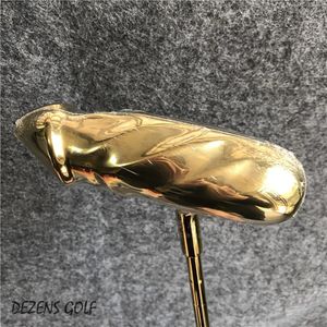 GOLF CLUBS BIG DICK PUTTER GOLD/Schwarz BIG DICK GOLF PUTTER STAHLSCHAFT MIT KOPFABDECKUNG 240112