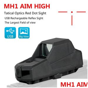 Mh1 Red Dot Sight Scope Usb Charge Dual Motion Sensor Reflex 2 Moa Reticle With Side Leveling Marks Drop Delivery