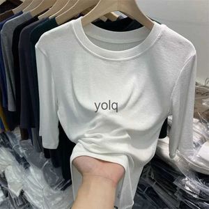 Women's T-Shirt Modal Solid Color Round Ne Half Sleeve T-shirt Women's Summer Tees New Slim Korean Casual Basic Top White Blue Grey T Shirtsyolq