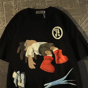 Koszule designerskie dla mężczyzn modne i spersonalizowane amerykańskie urocze mężczyźni odzież anime t -koszulka Summ
