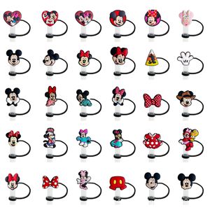 girls mouse duck silicone straw toppers accessories cover charms Reusable Splash Proof drinking dust plug decorative 8mm straw party