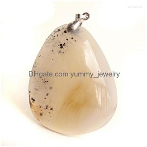 Collane con ciondolo Moda Donna Uomo Collana Muschio naturale Agata Pietra preziosa Diapositiva Ciondoli di cristallo curativi per la creazione di gioielli Drop Deliv Dhiwu