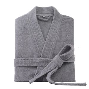 100% Cotton Bathrobe for Men Long Thick Absorbent Terry Bath Robe Kimono Men Towel Bathrobe Plus Sleepwear Women Dressing Gown 240113
