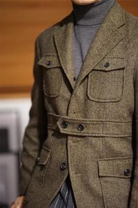 Men's Jackets Herringbone Men's Jacket Vintage Steampunk Outerwear Slim Fit Tailored Custom Male Coat Bombers Jackets Formula one Windbreak Y2k 230731