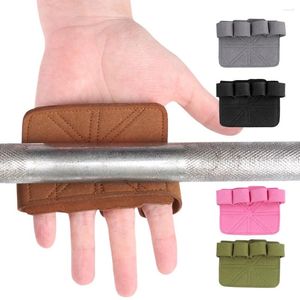 Luvas de ciclismo anti-skid couro ferramenta de bicicleta mão guarda haltere pull up grip protector almofadas fitness esporte em casa ginásio treino acessório