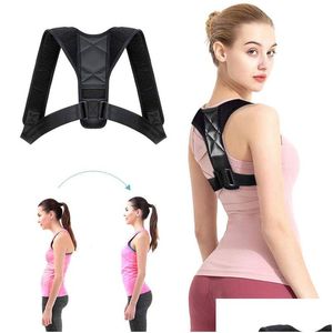 Bretelle per il corpo Supporta la cintura corretta per la postura della schiena Cintura regolabile per clavicola Colonna vertebrale Shoder Correzione delle posture lombari per Adt Unisex Drop D Dhxf9