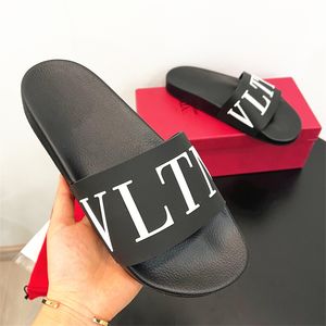 dhgate vリベット靴女性マンデザイナースリッパvlフリップフロップフラットサンダルトップブラックローファーサンダルラバースライドサンダービーチクールタズスリッパ