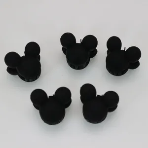 Hair Clips 20 Matte Black Plastic Cute Mini Mouse Head Claw Clamp 20mm Small Clip