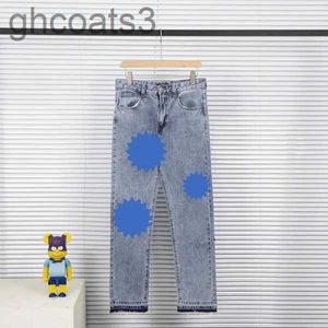 Jeans Men's Luxury High Designer Street Purple Men's Embroidered Pants Women's Oversized Rip Patch Hole Straight Leg Denim Hip Hop Street Slim Pants 0834