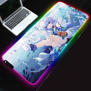 Mouse Board Rgb Honkai Star Rail Mouse Carpet Anti slip Office Accessories Desktop Pad Game Keyboard Game Pad Xxl Large Carpet 240113