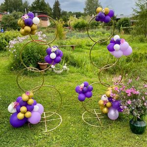 Wedding Shelf Frame Arch Backdrop Balloon Stand Background Metal wwhite Gold Plating Outdoor Flower Door Party Decoration