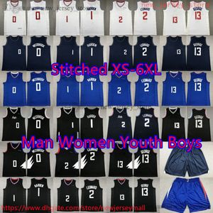 Personalizzato S-6XL 2 KawhiLeonard Jersey 2024 New City Basket 13 PaulGeorge 0Westbrook 1 JamesHarden Maglie Pantaloncini cuciti Casa lontano Camicie sportive traspiranti