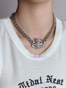 Choker Vivianism Westwoodism Halsband Full Diamond Saturn Magnet Buckle Halsband Planet CLAVICLE CHOKER CHOKER NECKCHAIN ​​KVINNA 3JB4