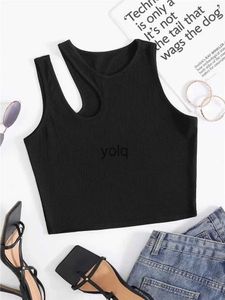 Kadın Tankları Camis Seksi Kerüğü Knit Tank Top Kadınlar İçin Yaz Katı O-Ne Slegisel Mahsul Tops Street Vintage Kore Moda Gömlek V Y2K CLOYOLQ