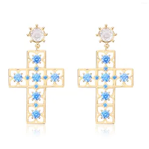 Dangle Earrings Chicgrowth Cross For Women Fashion Jewellery Ladies Girls Trendy Jewelry Luxury Zirconia Drop