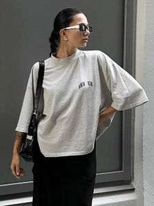 Kvinnors T-skjortor Grafisk estetiska T-shirts för kvinnor Summerkläder 2024 Bomull Halva ärm Loose Tees Tops Overdimensionerade kvinnliga mode