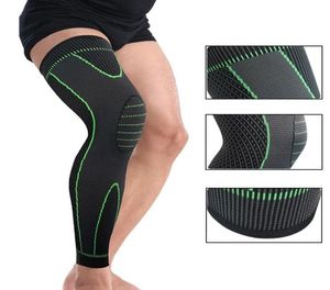 1pc Elastic Knitted Sports Leg Sleeves Running Compression Leg Sleeve Lengthen Knee Pads Bandage Basketball Sleeve2729801