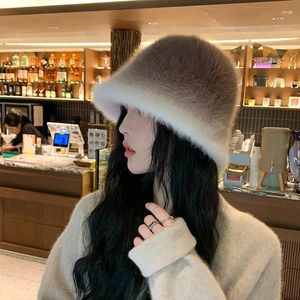 Berets Autumn And Winter Warm Hair Hat Children's Reverse Wearing Beret Retro Versatile Forward Solid Color Painter