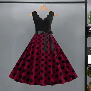 Casual Dresses Women's A-Line Rockabilly Dress Polka prickar Swing Flare 1950-tal 60-talet retro vintage