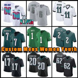 Philadelphia''eagles''football Jersey Jalen gör ont Devonta Smith A.J. Brown Jason Kelce Brandon Graham Haason Reddick Darius Slay Lane Johnson D'Andre Swift Fletcher Cox