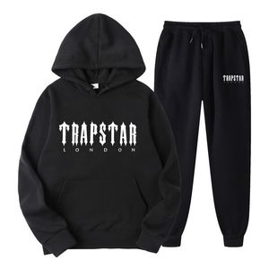 tuta trapstar tuta ricamata tuta da uomo bianca con cappuccio tuta da donna pullover 2 pezzi set lettera con cappuccio tuta da ginnastica pantaloni manica lunga tuta per bambini s