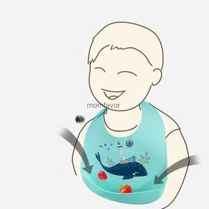 Yeni önlükler geğirme bezleri su geçirmez bebek önlükleri karikatür dinozor gıda sınıfı silikon çocuk bib erkek ve kız ayarlanabilir önlükler anne ve bebek malzemeleri