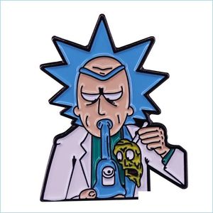 Accessori dei cartoni animati Scienziato pazzo Rick Smoking Dab Rig Spilla smaltata Spilla estetica Mtiverse Adt Cartoon Tv Show Drop Delivery Baby, Ki Dhftl