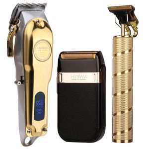 Trimmer per lama a forma di T da parrucchiere professionale da uomo in 3 pezzi con kit di bellezza per la casa barba e rasoio con ricarica USB 240112