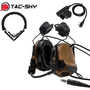 Talkie tacsky tático comtac iii capacete montar fone de ouvido de silicone e walkie talkie ptt u94 ptt/fone de ouvido tático substituição bandana