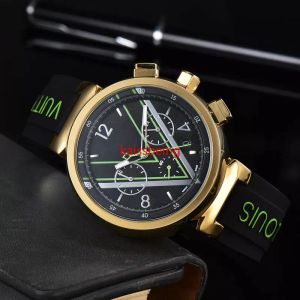 IV мужской роскошный кварцевый Quartz Watch Fashion Leisure V-Word Multi-функциональный календарь водонепроницаемые часы для ремней.