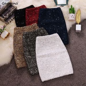 Sequined Party Mini Skirts Women Sexy High Waist Cute Aline Clubwear Autumn Y2k Clothes Retro Korean Fashion Style Faldas Mujer 240112