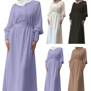 Ethnic Clothing Ramadan Muslim Hijab Dress Abayas For Women Chiffon Abaya Dubai Turkey Islam Waist Double Layer Kaftan Robe Longue