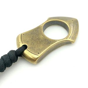 Brass Window Glass Breaker Outdoors EDC MultiTool 10mm Thickness Tactical Portable Escape Tool Keychain Hanging Match Beads 240112
