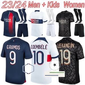 PSGes maglie da calcio 2023 Paris MBAPPE O.DEMBELE LEEKANG IN uomo bambini kit maglia da calcio kit casa magliette da trasferta set donna terza maglia 23 24 camiseta futbol maillot foot